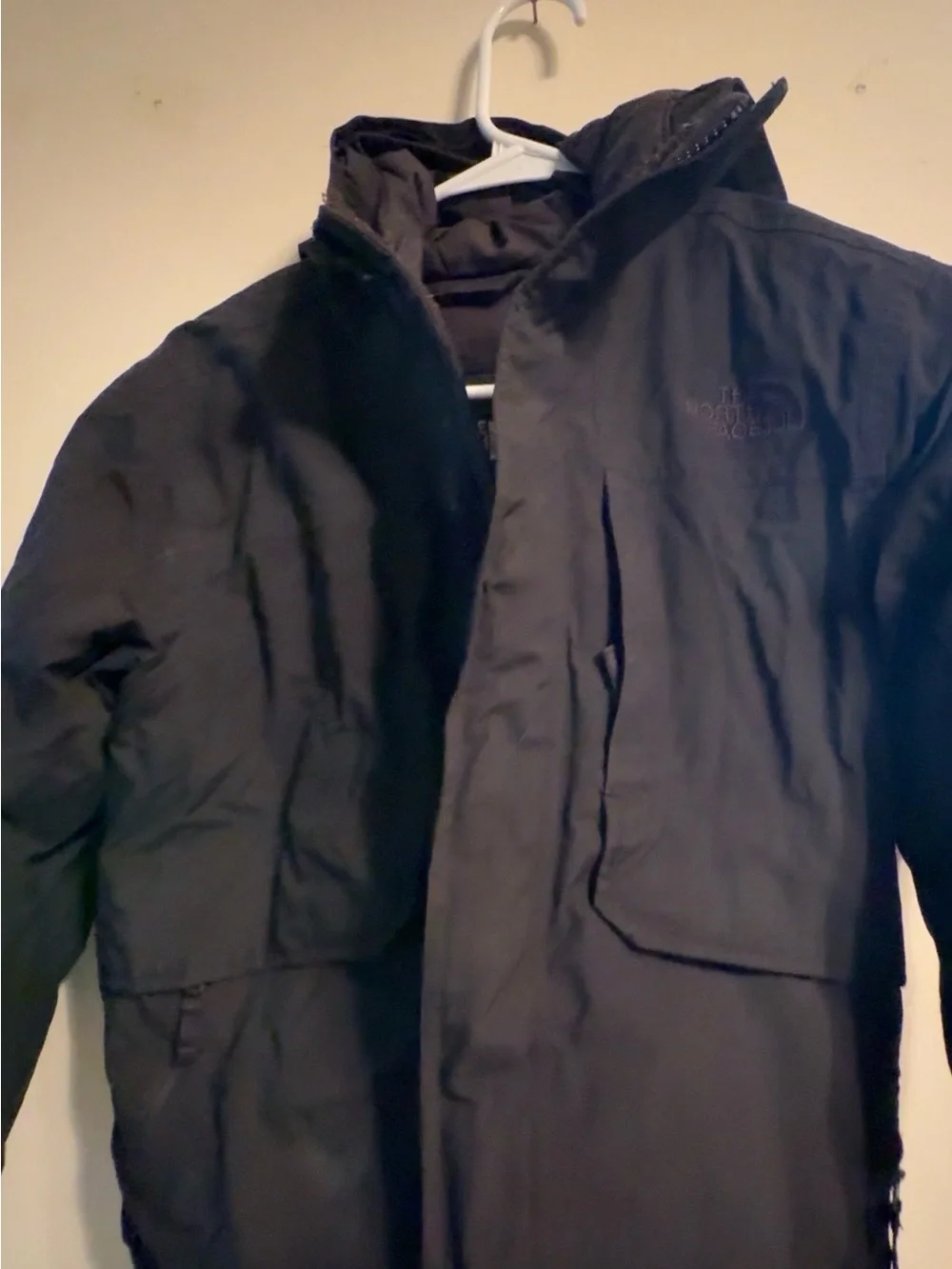The North Face Men's Black Raincoat with Subtle Logo